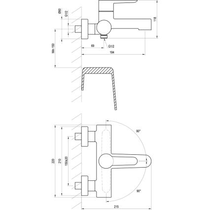 Ravak X070115 - Badkraan PURI, hoogglans chroom
