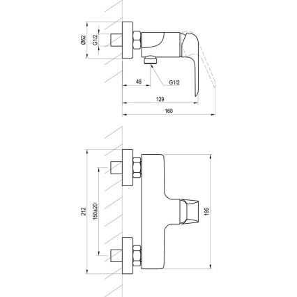Ravak X070121 - Douchekraan FLAT glanzend chroom