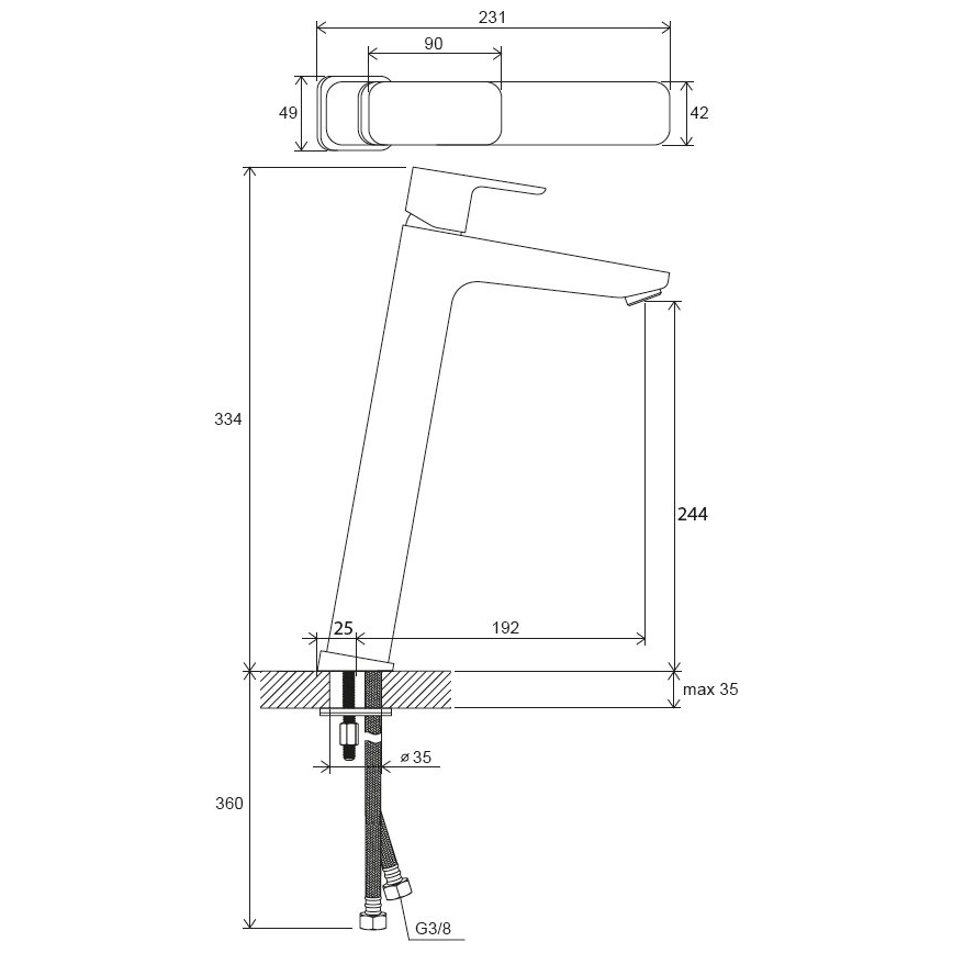 Ravak X070130 - Mitigeur pour lavabo FREE 33,4 cm chromé brillant