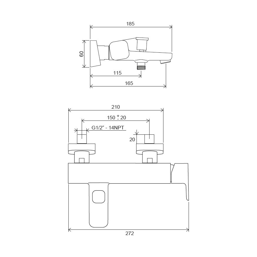 Ravak X070131 - Mitigeur de baignoire FREE chrome brillant