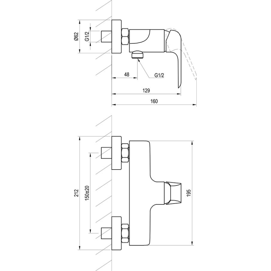 Ravak X070177 - Douchemengkraan FLAT mat zwart