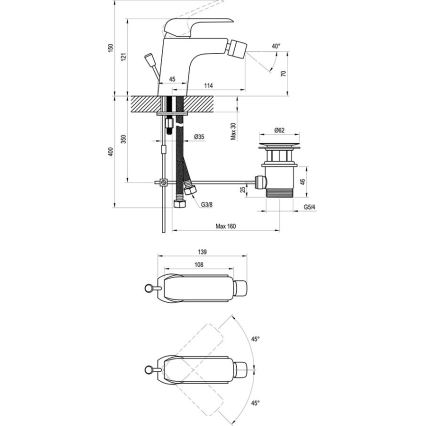 Ravak X070178 - Bidetmengkraan FLAT, mat zwart