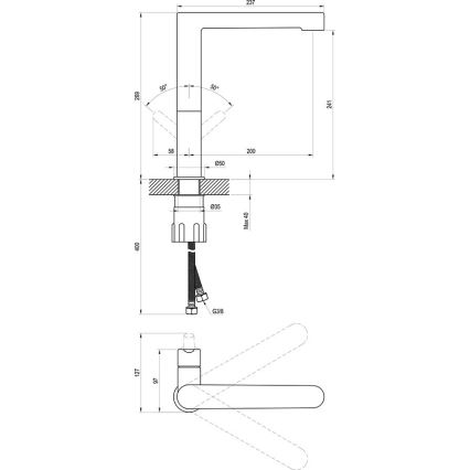 Ravak X070183 - Mitigeur de lavabo PURI 26,9 cm noir