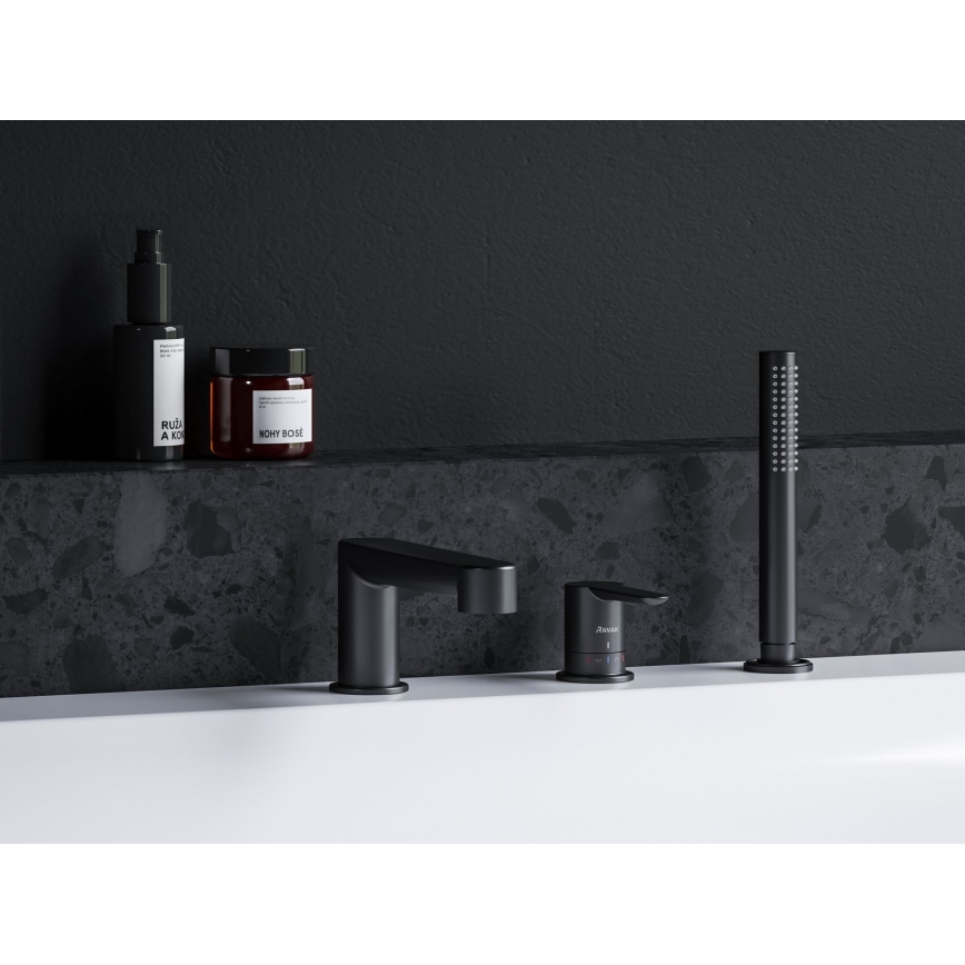 Ravak X070186 - Mitigeur de baignoire 3 trous PURI noir