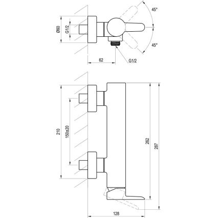 Ravak X070187 - Mitigeur de douche PURI noir
