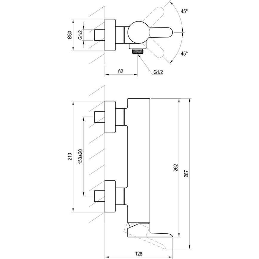 Ravak X070187 - Mitigeur de douche PURI noir