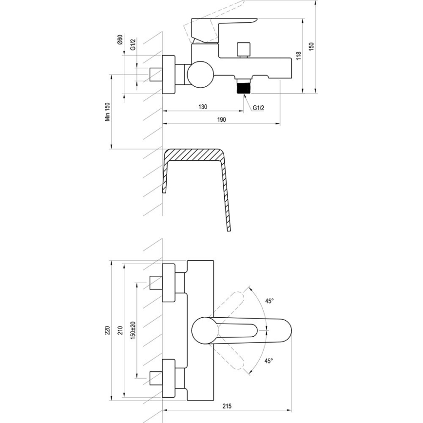 Ravak X070192 - Mitigeur de baignoire PURI noir