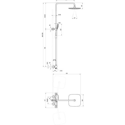 Ravak X070442 - Doucheset met thermostaatkraan FLAT glanzend chroom