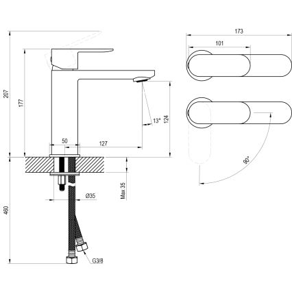 Ravak X070448 - Wastafelkraan CHROME 17,7 cm glanzend chroom