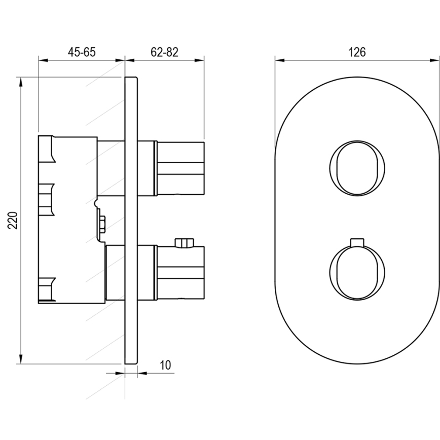 Ravak X070455 - Thermostatische douchekraan voor inbouwmontage CHROME glanzend chroom