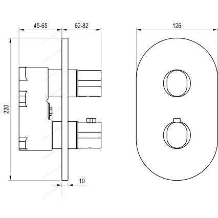 Ravak X070457 - Thermostatische douchekraan voor inbouwmontage CHROME glanzend chroom