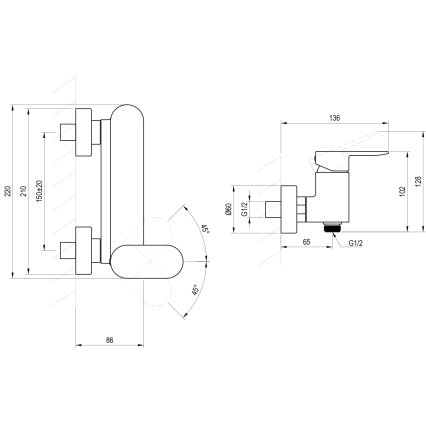 Ravak X070464 - Mitigeur de douche CHROME noir