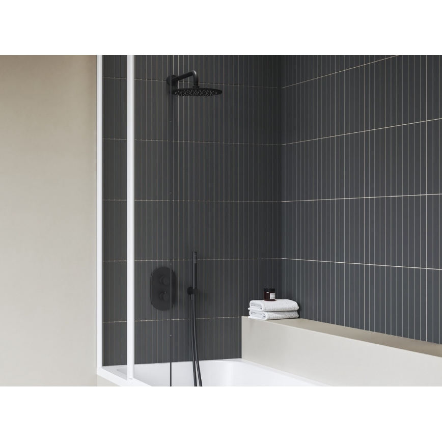 Ravak X070469 - Mitigeur thermostatique de douche pour installation encastrée CHROME noir