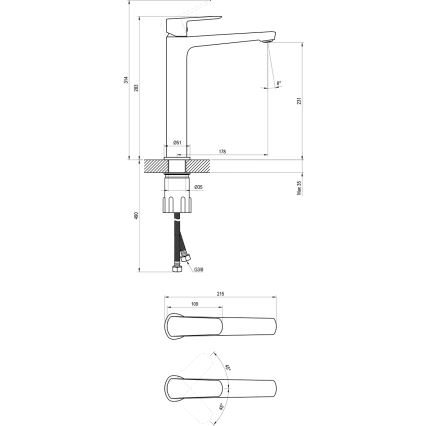 Ravak X070472 - Wastafelkraan LIFE 28 cm glanzend chroom