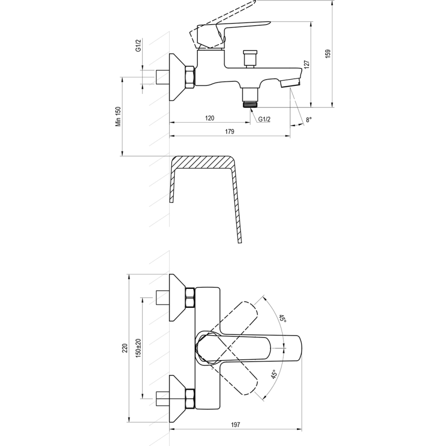Ravak X070479 - Badmengkraan LIFE, zwart