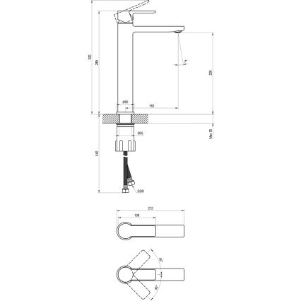 Ravak X070484 - Wastafelkraan SOLAR 29 cm glanzend chroom