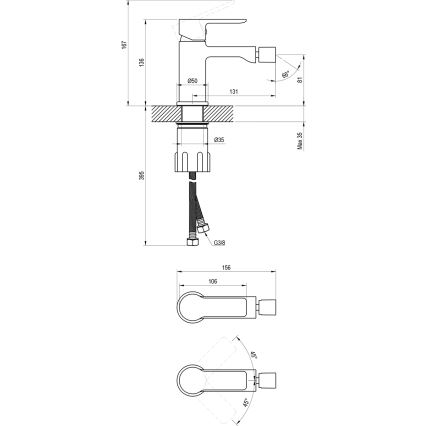 Ravak X070493 - Bidetmengkraan SOLAR zwart