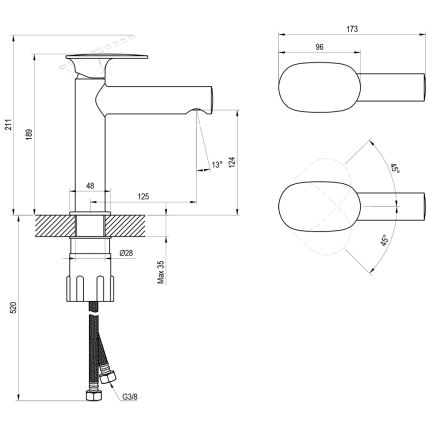 Ravak X070523 - Wastafelmengkraan SPRING 18,9 cm glanzend chroom