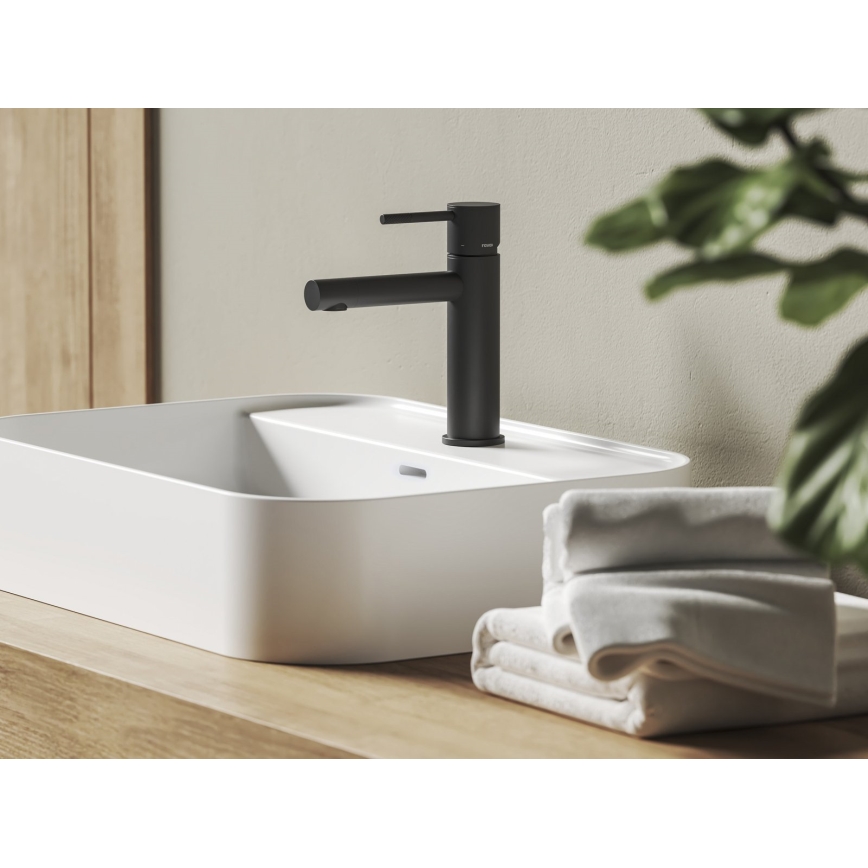 Ravak X070648 - Mitigeur de lavabo NOX 19 cm noir mat
