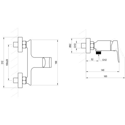 Ravak X070655 - Mitigeur de douche PLAN graphite brossé