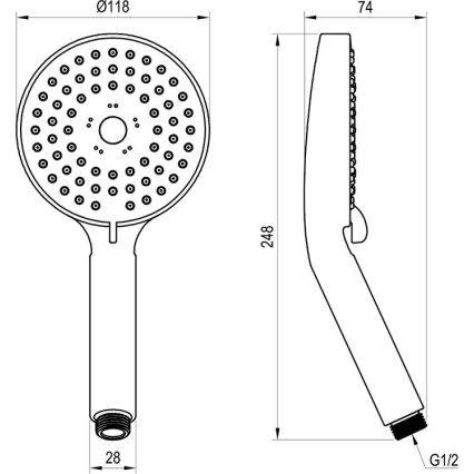 Ravak X07P009 - Handdouche FLAT, glanzend chroom