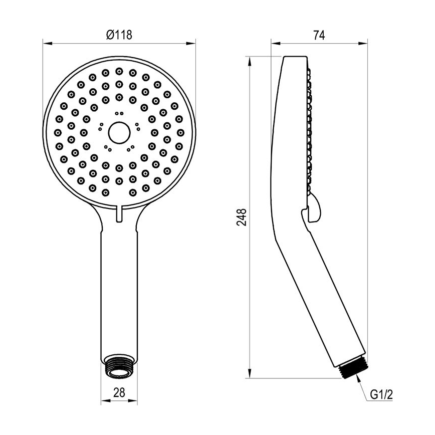 Ravak X07P009 - Handdouche FLAT, glanzend chroom
