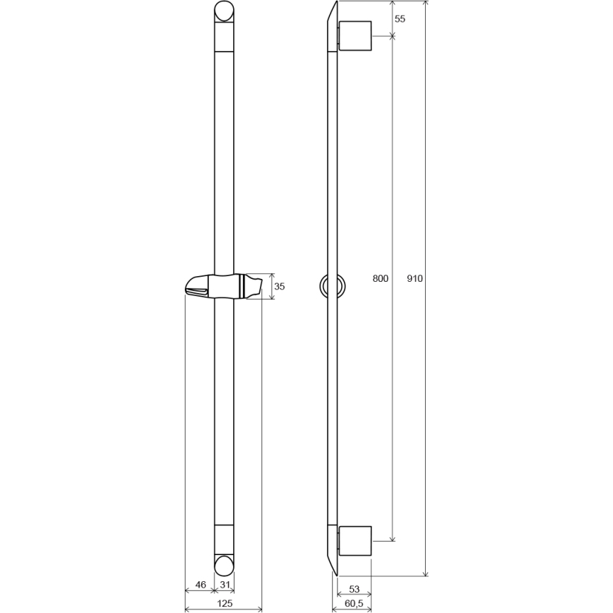 Ravak X07P014 - Douchestang 91 cm, glanzend chroom