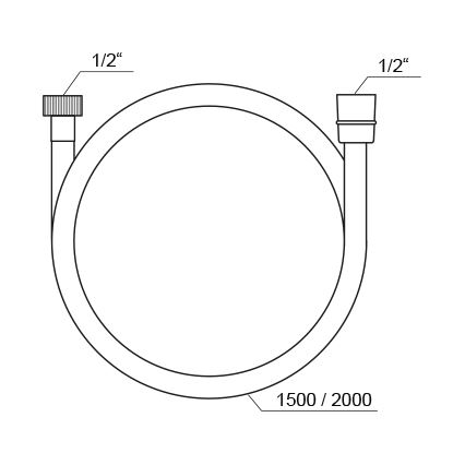 Ravak X07P337 - Kunststof doucheslang 200 cm, glanzend chroom