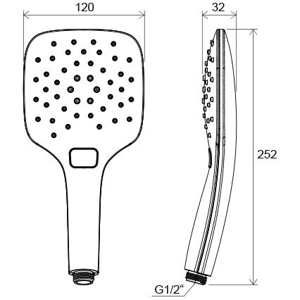 Ravak X07P348 - Douchette à main à bouton, chrome brillant