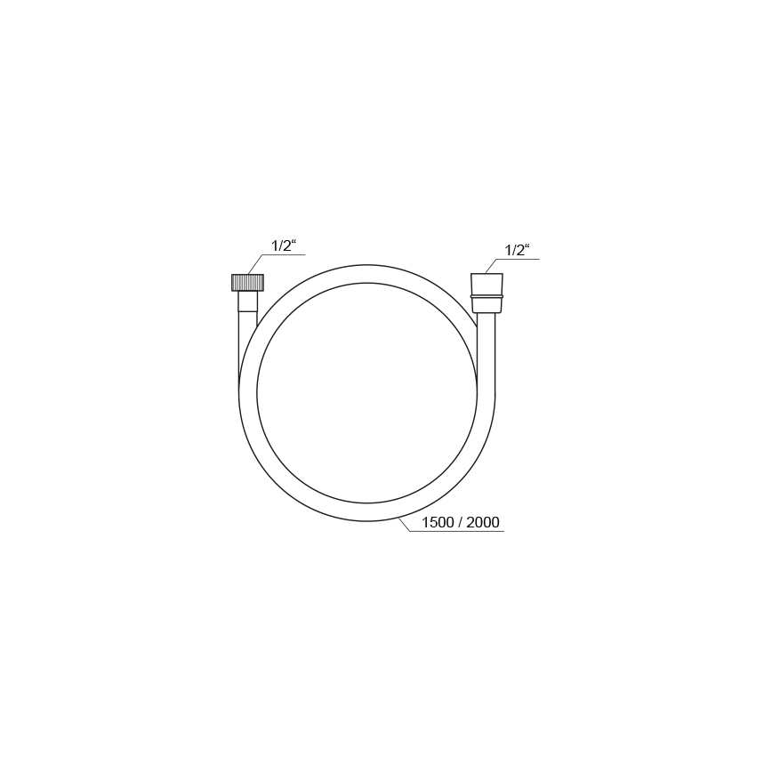 Ravak X07P568 - Flexible de douche en plastique 150 cm noir