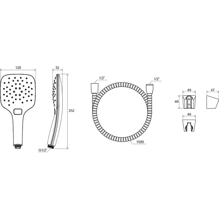 Ravak X07S010 - Ensemble de douche finition chrome brillant