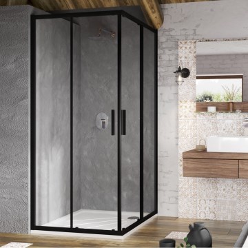 Ravak X1LM70300Z1 - vierdelige hoekkabine BLIX SLIM 90x90 cm zwart