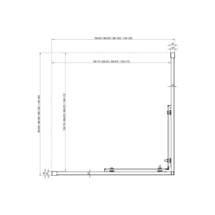 Ravak X1LM70C00Z1 - BLIX SLIM vierdelige hoekdouche 90x90 cm, glanzend chroom