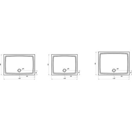 Ravak XA03G711010 - Receveur de douche rectangulaire GIGANT 90x120 cm blanc