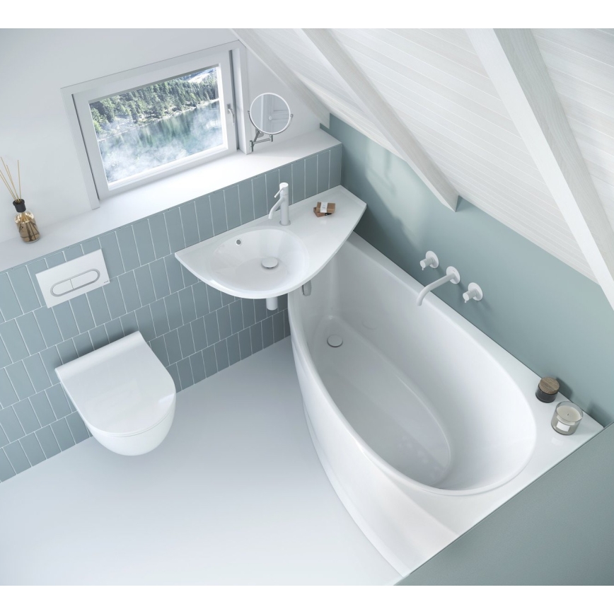 Ravak XJ1P1100000 - Wandhangend wastafel AVOCADO 85x45 cm gegoten marmer/wit