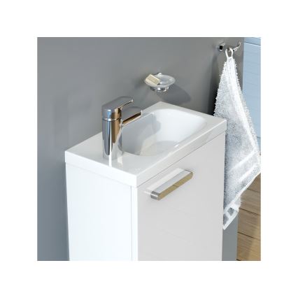 Ravak XJGL1100000 - Hangende wastafel CHROME 40x22 cm gegoten marmer/wit