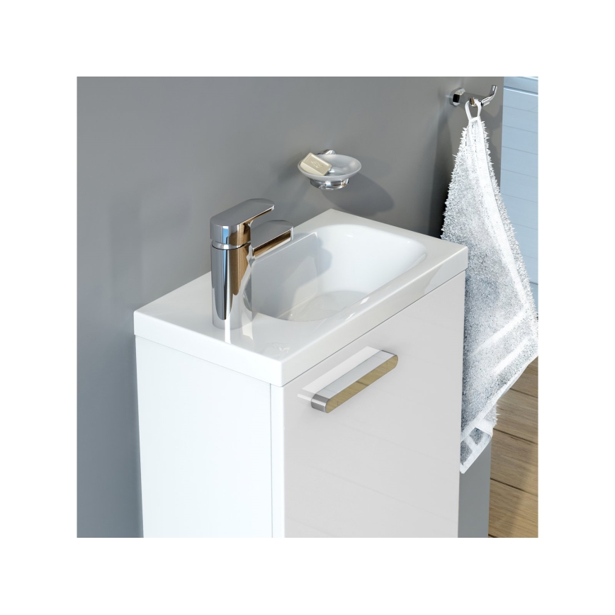 Ravak XJGL1100000 - Hangende wastafel CHROME 40x22 cm gegoten marmer/wit