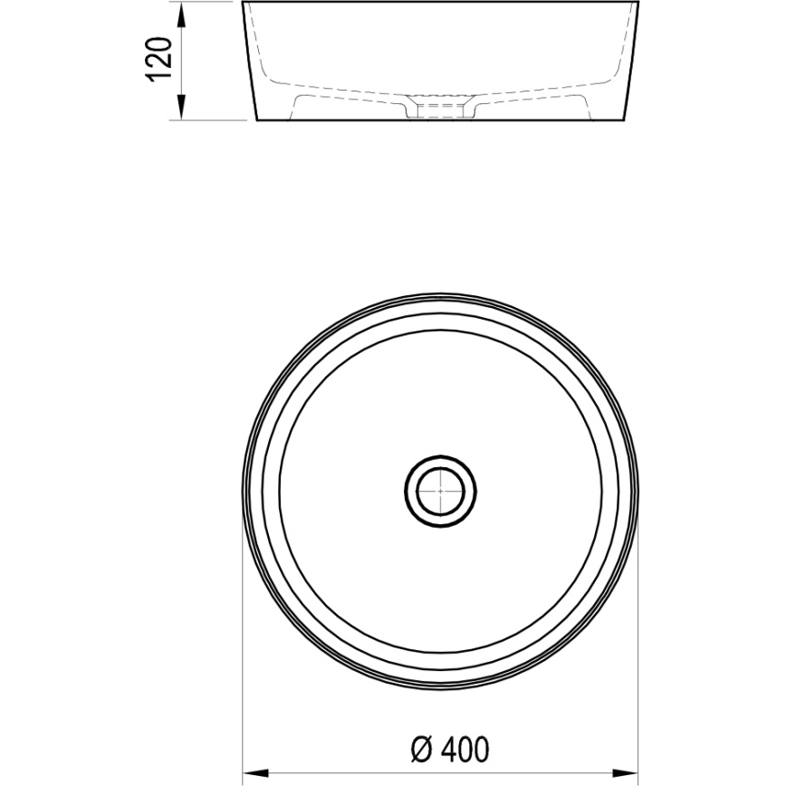 Ravak XJX01140001 - Lavabo à poser UNI Ø 40 cm céramique/blanc