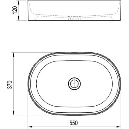Ravak XJX01155001 - Opzetwastafel CERAMIC SLIM 55x37 cm keramiek/wit