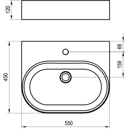 Ravak XJX01155004 - Vasque à poser CERAMIC SLIM 55 x 45 cm, céramique/blanc