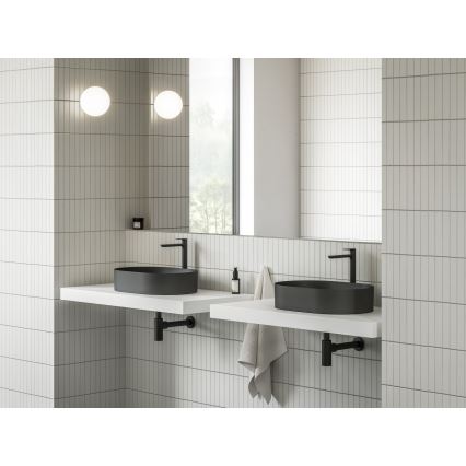Ravak XJX0D155000 - Lavabo à poser sur plan CERAMIC SLIM 55 x 37 cm céramique/noir