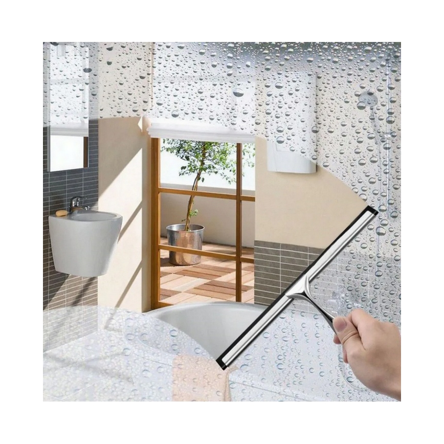 REA-70000 - Glaswisser met houder, glanzend chroom