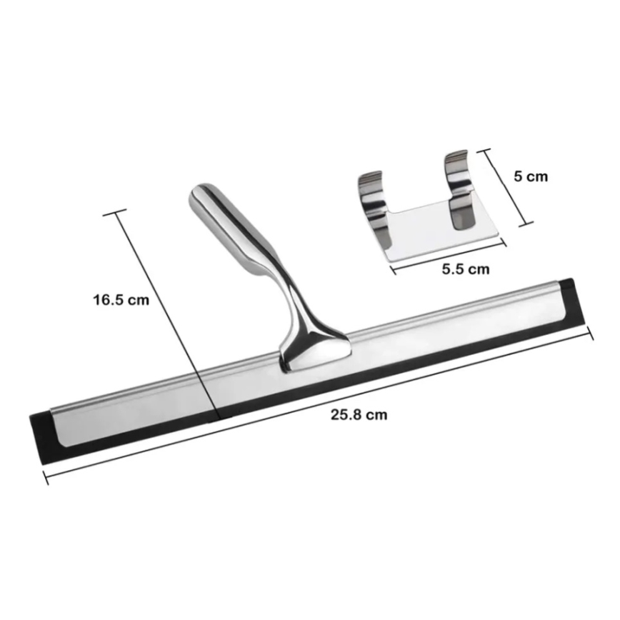 REA-70000 - Glaswisser met houder, glanzend chroom