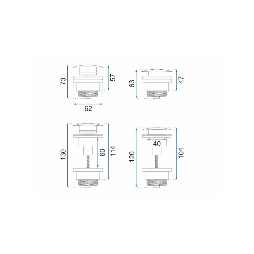 REA-A4100 - CLICK-CLACK wastafelafvoer Ø 6,4 cm glanzend zwart