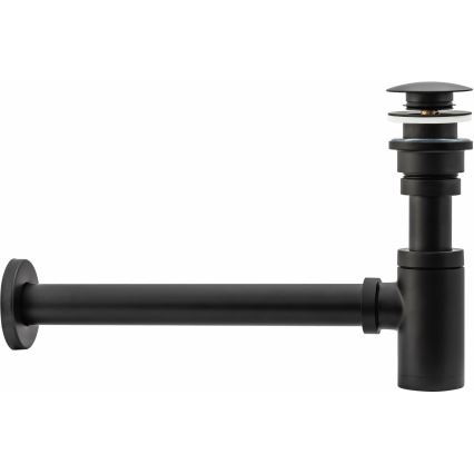 REA-A5215 - Siphon pour lavabo avec bonde CLICK-CLACK Ø 6,4 cm, noir mat