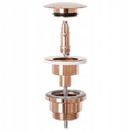 REA-A533A - CLICK-CLACK wastafelafvoer met een diameter van 6,4 cm, roségoud