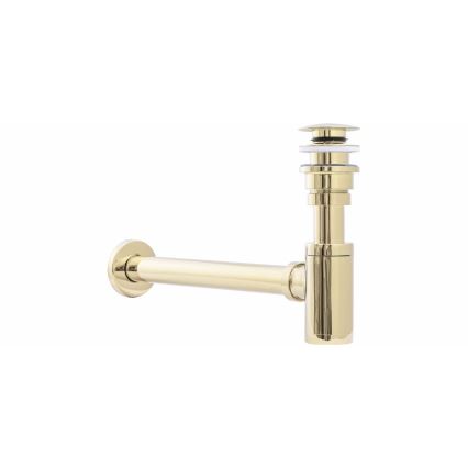 REA-A5692 - Siphon de lavabo avec bonde CLICK-CLACK Ø 6,4 cm doré