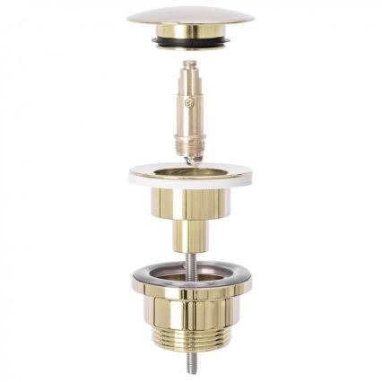 REA-A5692 - Wastafelsifon met CLICK-CLACK-afvoer Ø 6,4 cm, goudkleurig