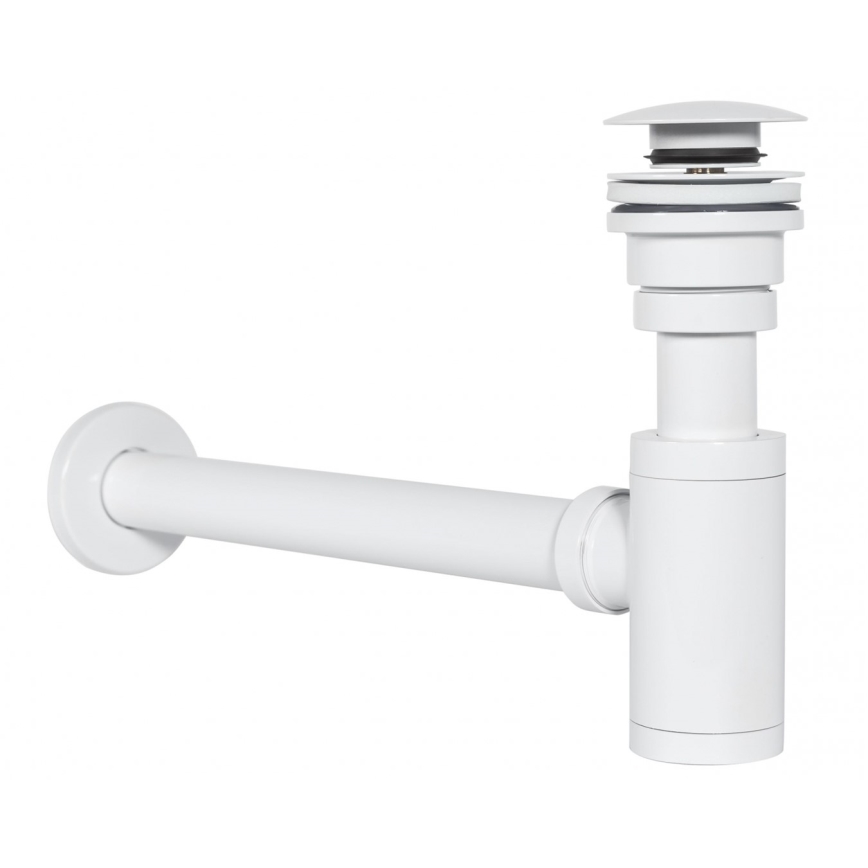 REA-A6952 - Siphon pour lavabo avec bonde CLICK-CLACK, Ø 6,4 cm, blanc