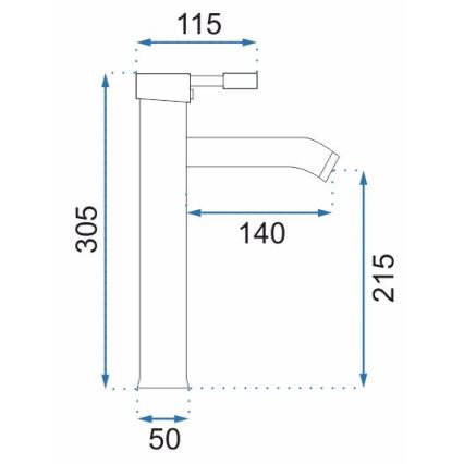 REA-B0027 - Wastafelmengkraan GRAF 30,5 cm glanzend chroom